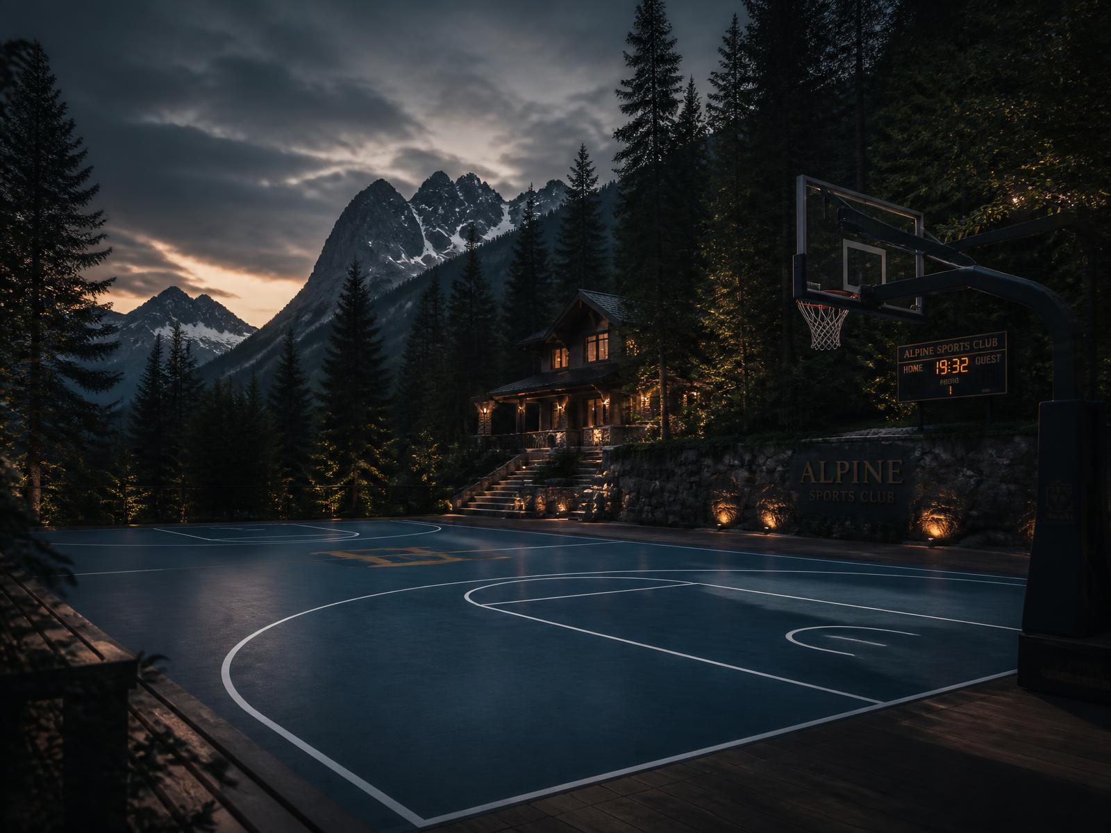 Campo da basket outdoor con vista montagna allo Sport Village