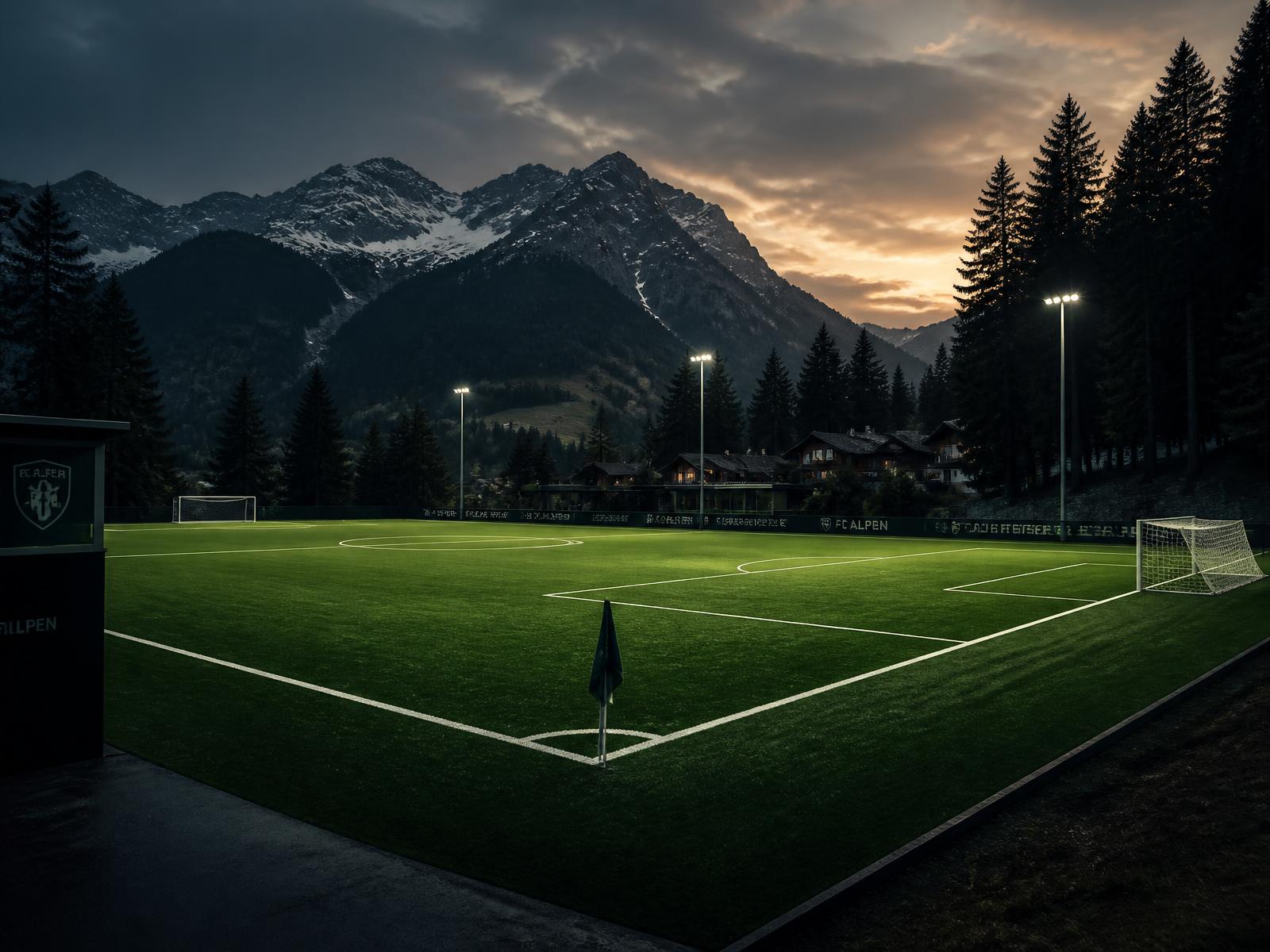 Campo da calcio sintetico in montagna allo Sport Village